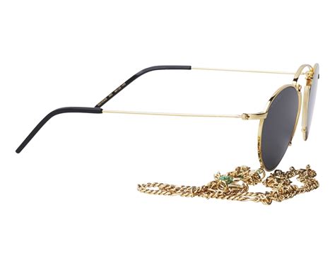 gucci - gg1034s - shiny endura gold - metal|Gucci GG1034S 48 Grey & Gold Sunglasses .